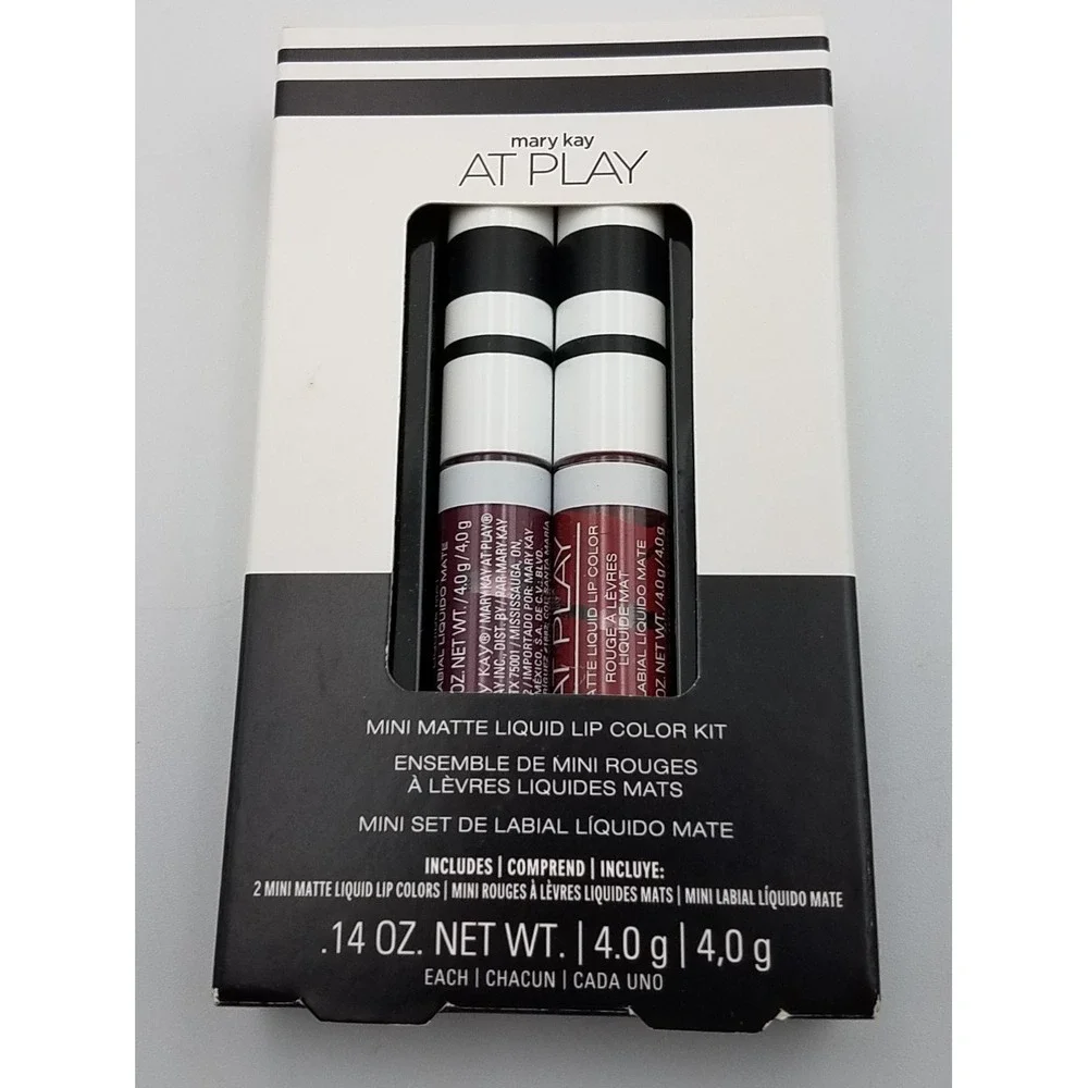 Mary Kay At Play Retired Mini Matte Liquid Lip Color Kit Berry Strong Red Alert